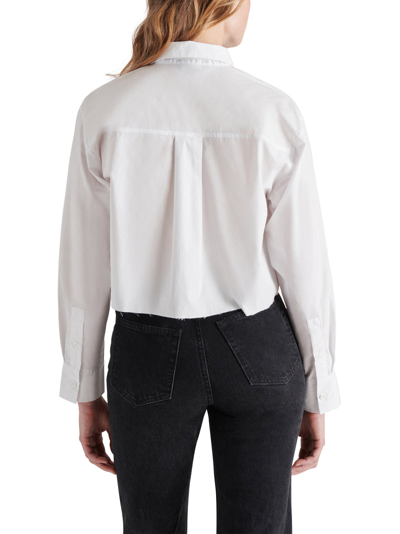 Dom Detachable Tie Cropped Shirt Brilliant White