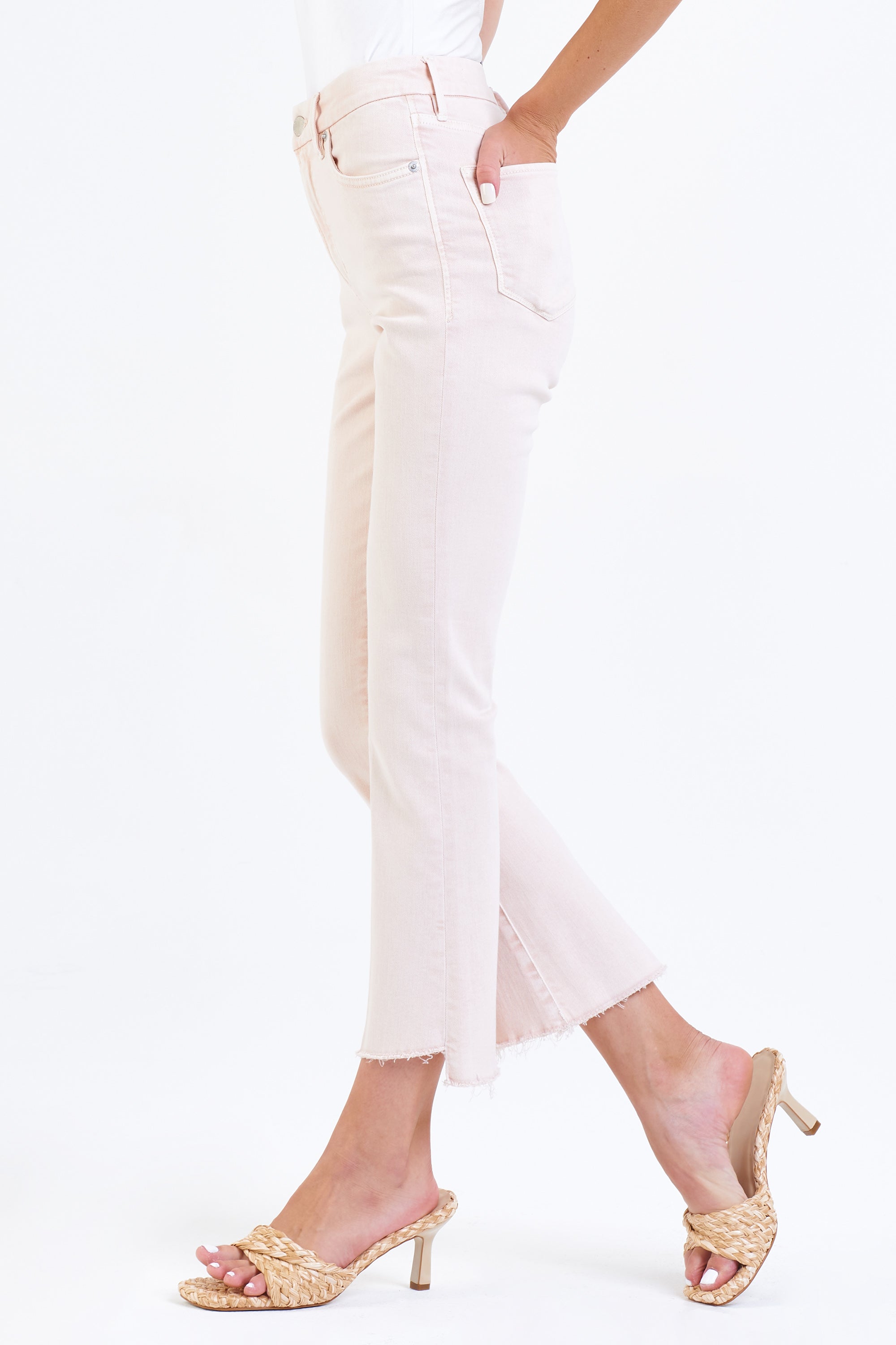 Jeanne High Rise Crop Flare Heavenly Pink
