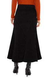 Pull On Seamed Denim Skirt Black Rinse