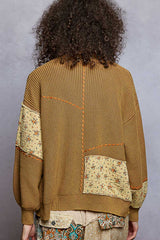 Patch and Stich Sweater Mocha Mousse