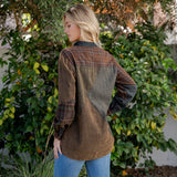 Boho Patch Medley Button Up Shirt Amber