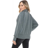Leather Trim Jacket Charcoal
