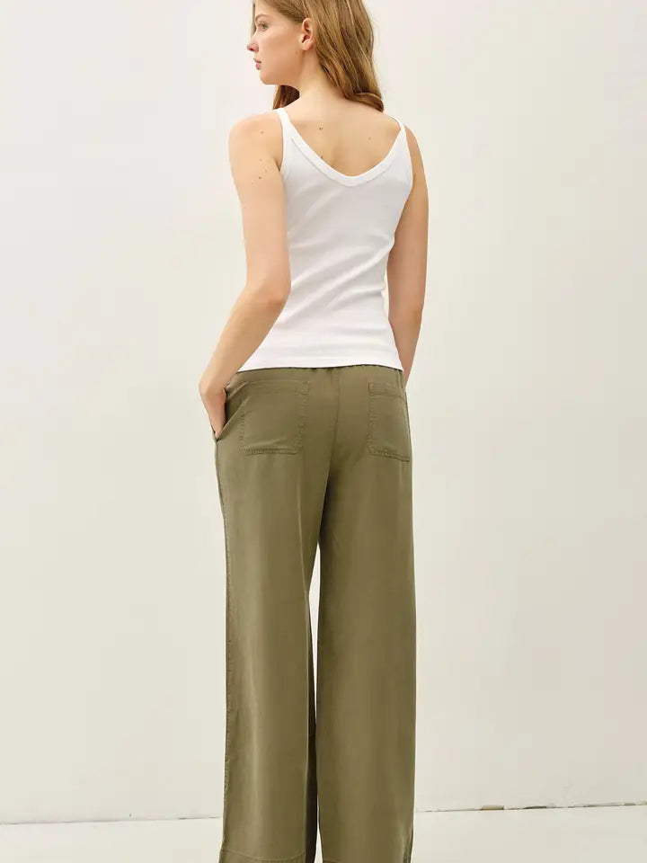 Tencel Wide Leg Pants Caper