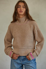Dandy Delphine Pullover Sweater Light Mocha