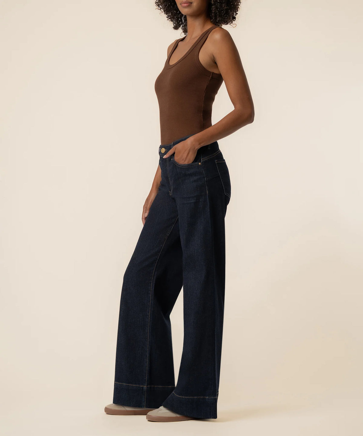 Maya High Rise Fab Ab Wide Leg Jeans