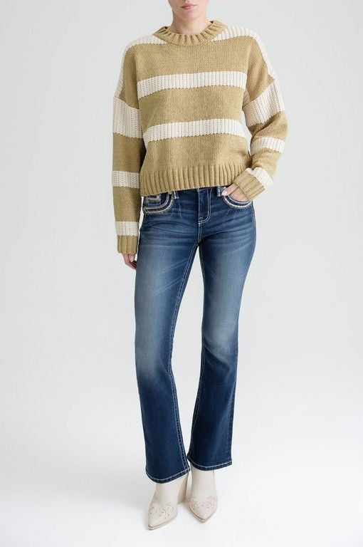 Plush Striped Pullover Sweater