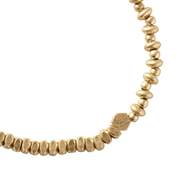 Mini Metal Stacking Bracelet Mixed Beads Gold