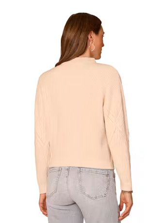 Argyle Cable Mix Mock Neck Sweater