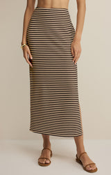 Ainslie Stripe Midi Skirt Putty