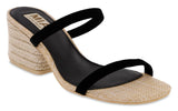 Isabeli Espadrille Heeled Sandals Black Suede