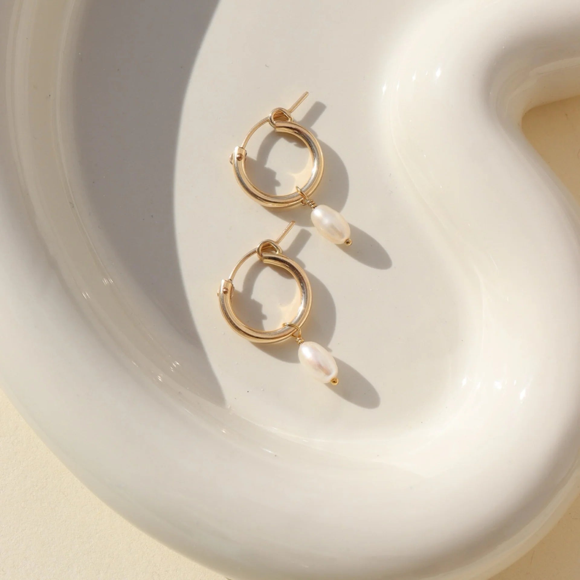 Classic Hoops w/ Pearl Earrings