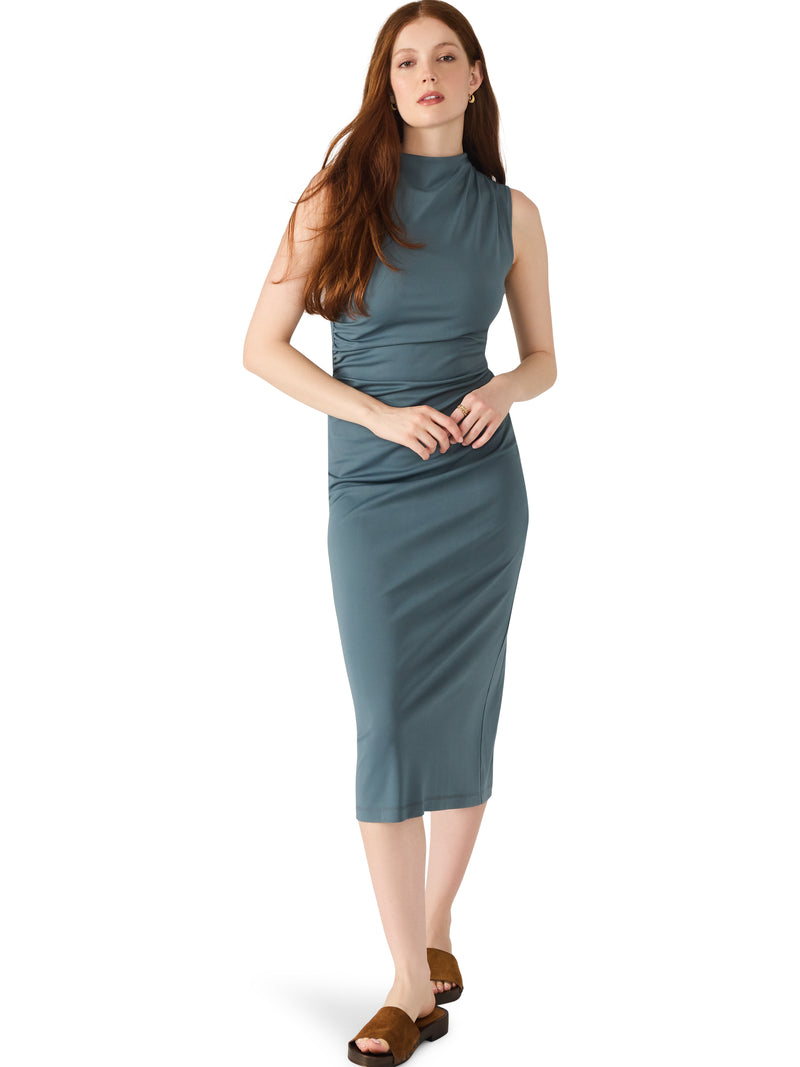 Mo Mesh Midi Dress Cloud Grey