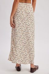 Ditsy Floral Midi Skirt Cream + Chocolate