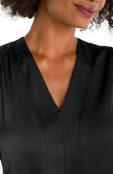 Woven Knit Contrast Tank Black