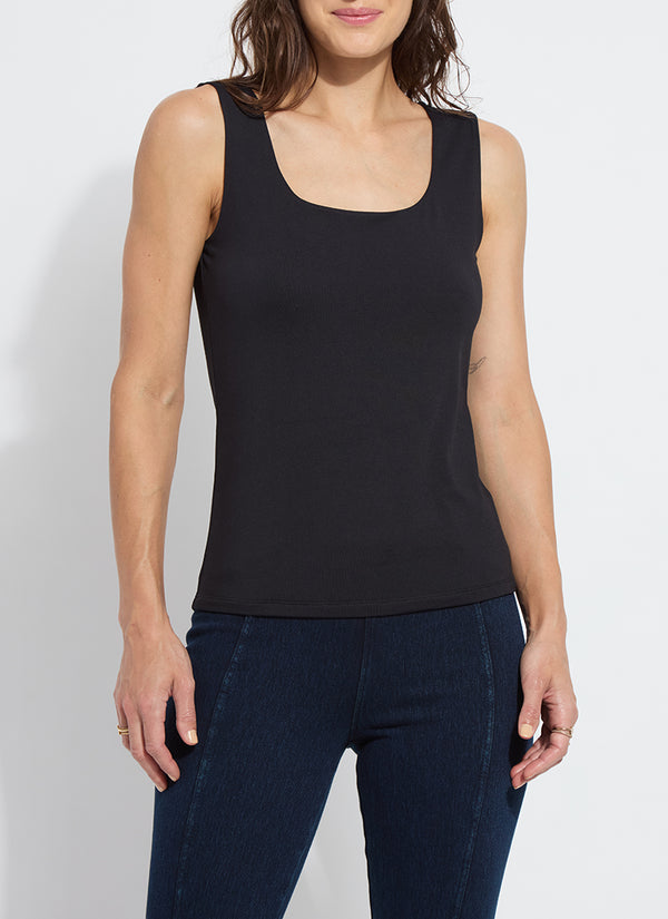 Evie Scoop Neck Tank Black