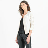 Ruched Details Liquid Leather Jacket Ivory