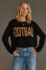 Football Crew Neck Sweater Black