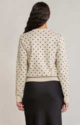 Polka Dot Button Up Cardigan Oatmeal