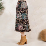Mid Length Tiered Western Skirt Floral