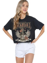Rock N Roll 1978 Cropped Tee Black