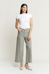 Super High Wise Cropped Utility Pants Summer Green