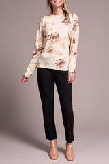 Printed Lightweight Funnel Neck Sweater Moonstone