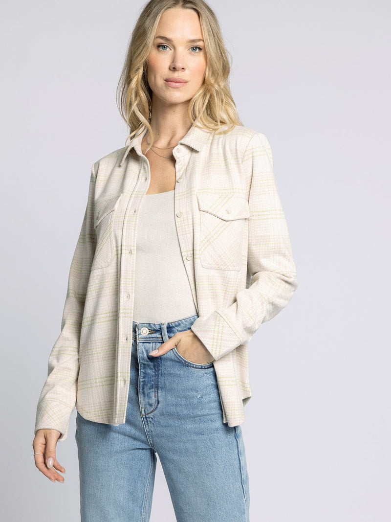 Cassian Button Up Shirt Cream Multi Plaid