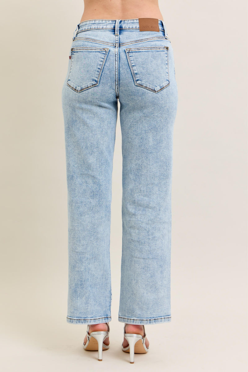 Stonewash Straight Fit Jeans Light