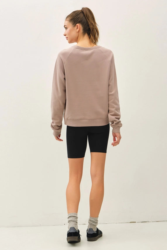 Washed Cotton Modal Fleece Sweatshirt Stone