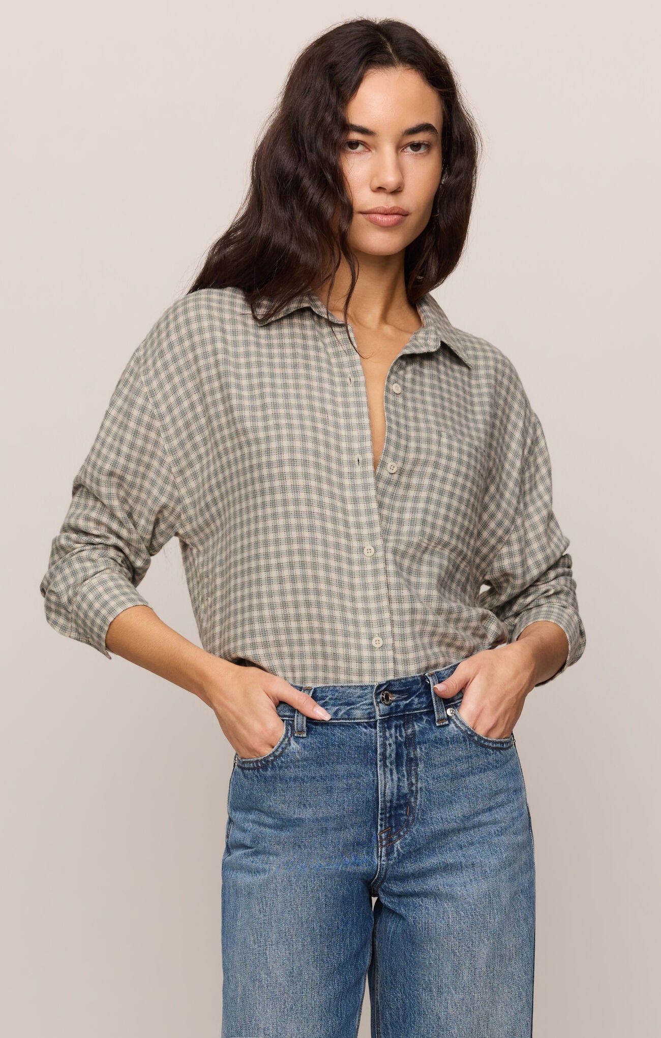 River Plaid Button Up Emerald Cove