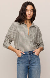 River Plaid Button Up Emerald Cove