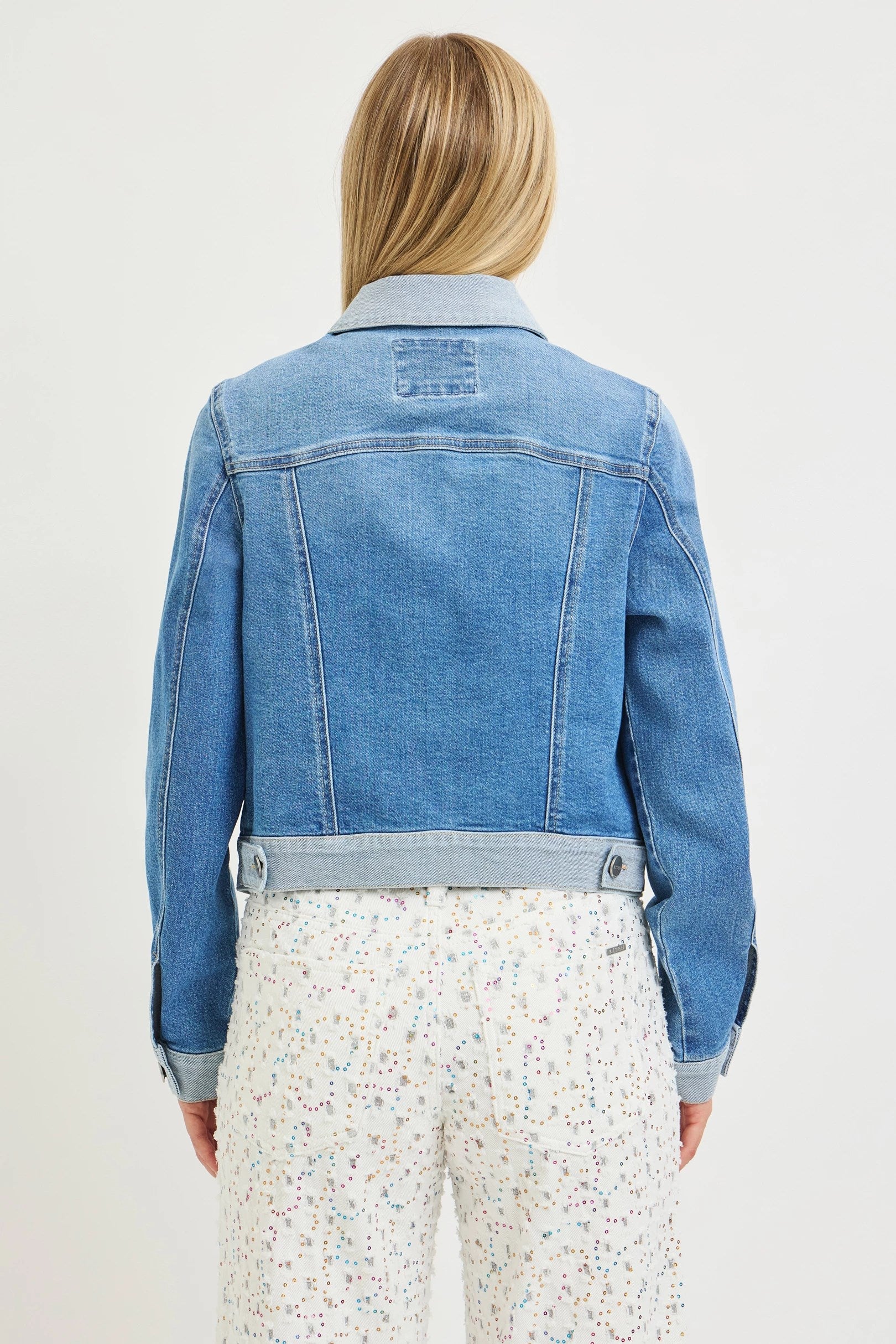 Contrast Details Denim Jacket Medium Combo
