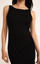 Valencia Solid Midi Dress Black