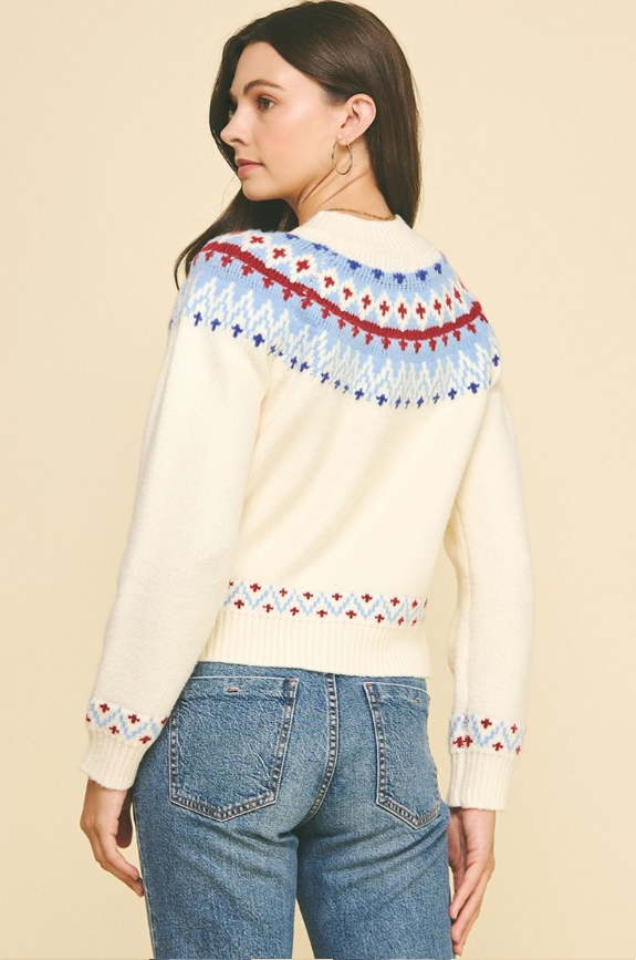 Fairisle Buttoned Cardigan Ivory