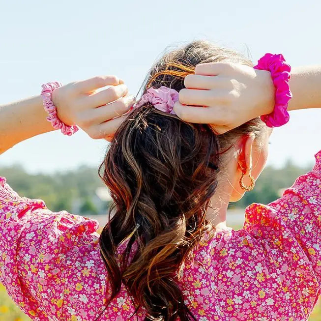 Teleties Silk Hair Scrunchie Small 3 Pack Rose All Day