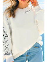 Nashville Music City Puff Sleeve Sweatshirt Oat