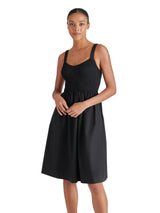 Fleur Smocked Sleeveless Dress Black