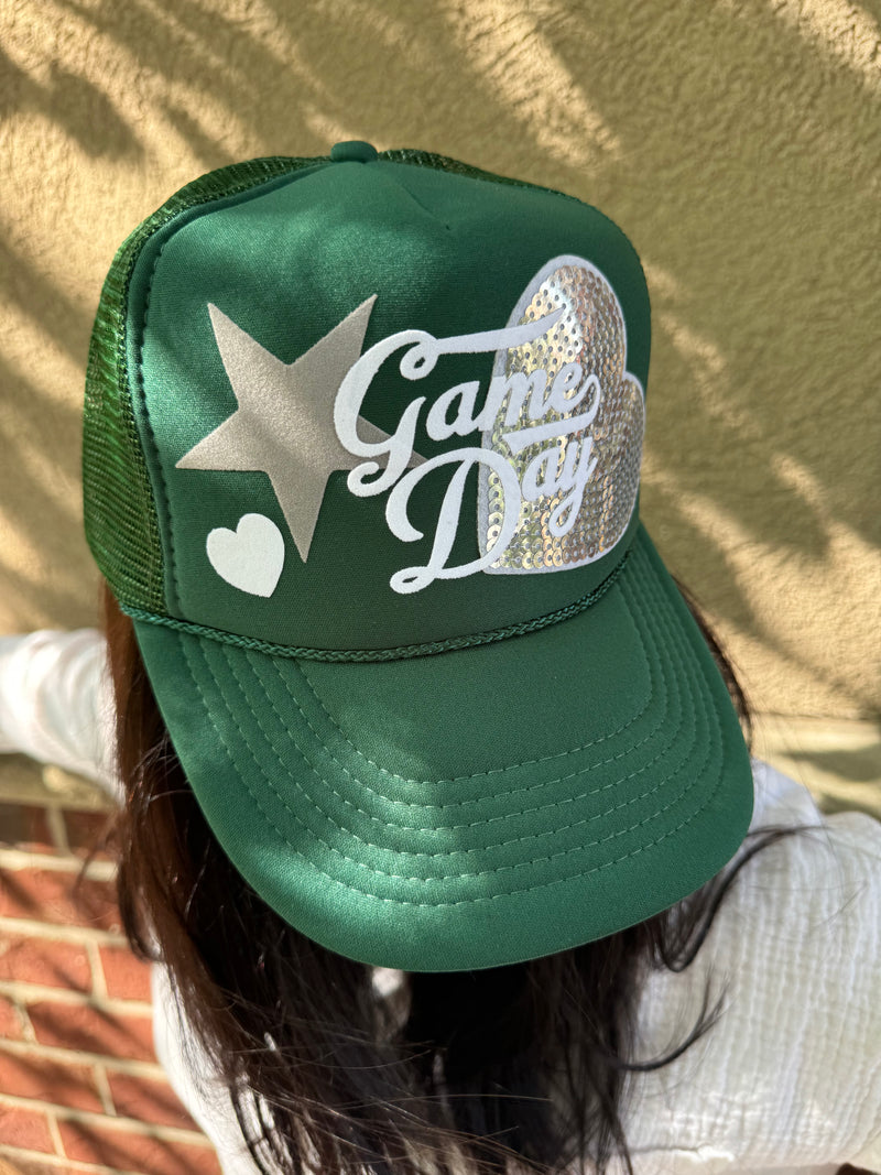 Game Day Sequin Patch Trucker Hat