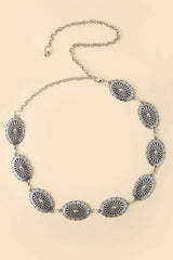 Western Scalloped Oval Chain Belt