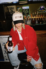 Beer Me Trucker Hat Black + Natural