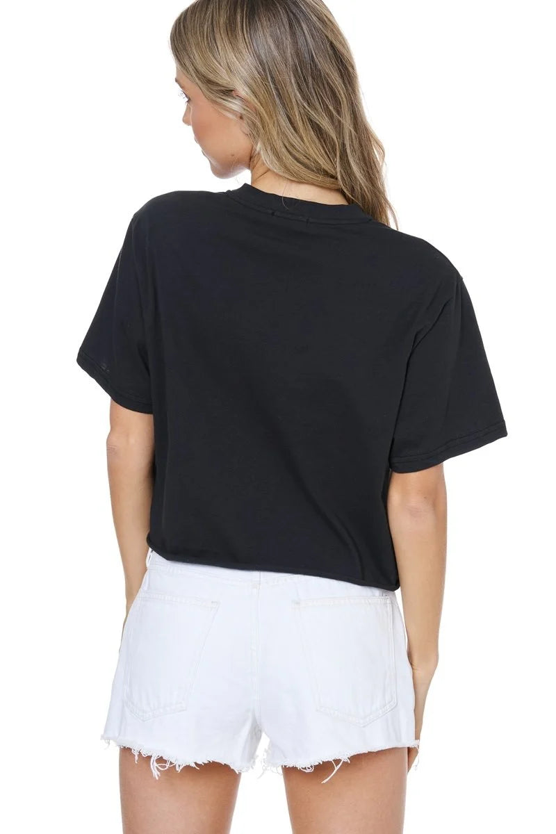 American Cowgirl Vintage Cropped Tee Black