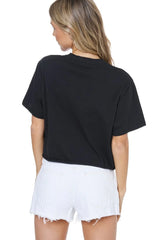 American Cowgirl Vintage Cropped Tee Black