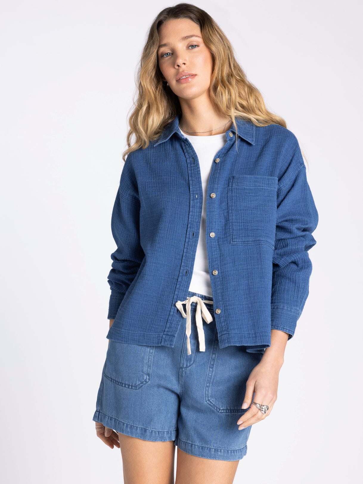 Novalie Shirt Washed Denim Blue