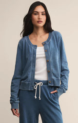 Daily Knit Denim Cardigan Indigo