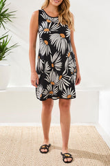 Reversible A Line Pocket Dress Black