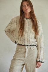 Mireille Open Knit Sweater Cream