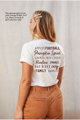Hello Fall Graphic Tee Tan