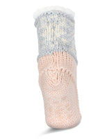 Snowflake Border Sherpa Lined Lounge Sock Blush