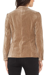 Fitted Notch Collar Printed Blazer Harvest Khaki