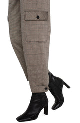 Tab Hem Utility Crop Cargo Pant Peppercorn Plaid